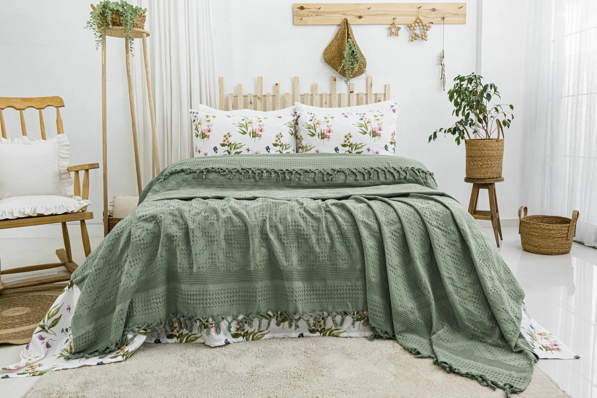 Set piké dopio, ngjyrë e gjelbër, L'essentiel