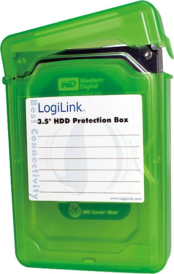 Kuti mbrojtëse për HDD 3,5" LogiLink, për 1 HDD, e gjelbër