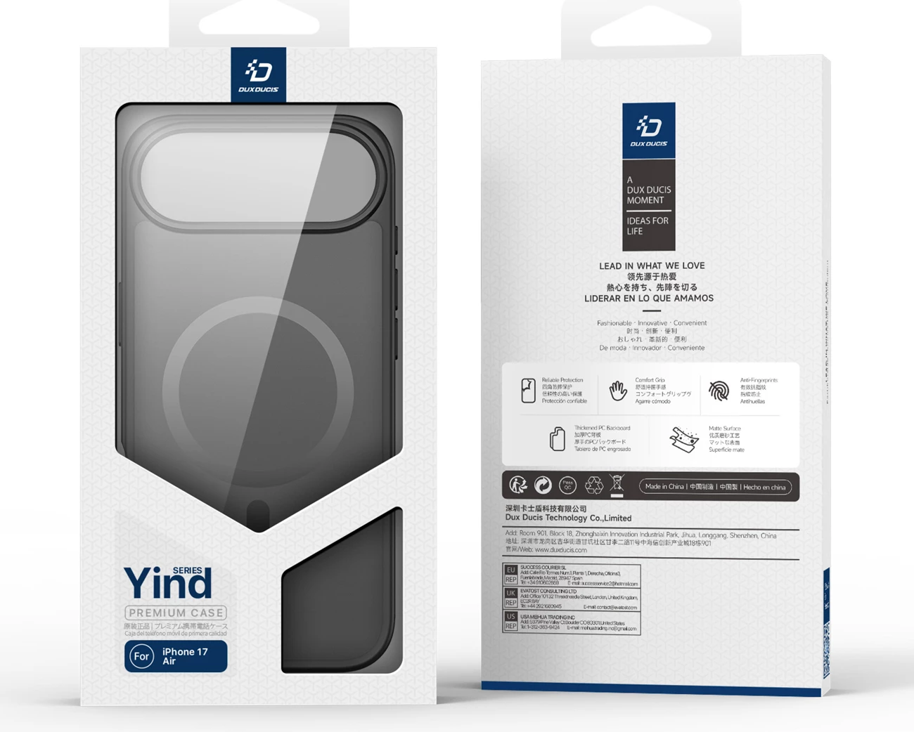 Mbështjellës Dux Ducis Yind për iPhone 17 Air, me MagSafe, i zi