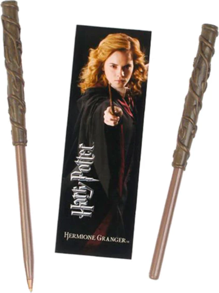 Stilolaps Noble Collection Hermione Wand, bojë blu, 18.5 cm, set 1x stilolaps + 1x shenjues libri
