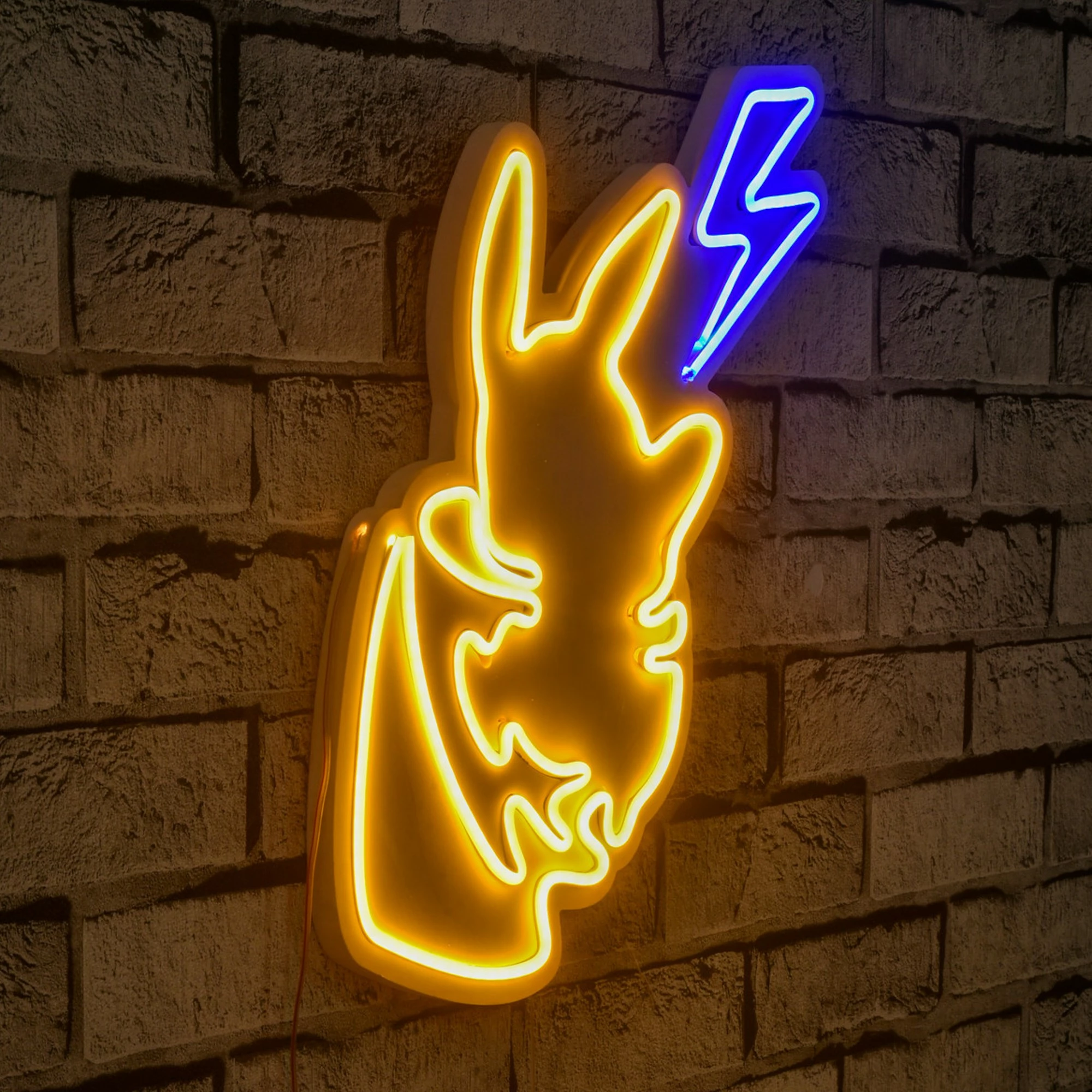 Dritë dekorative LED plastike, Pikachu, e verdhë dhe blu