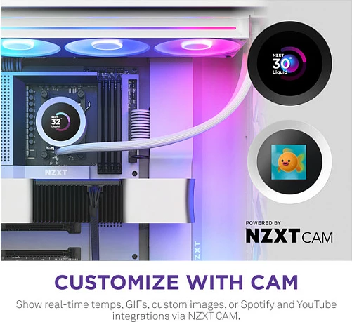 Ftohës lëngshëm AIO për CPU NZXT Kraken Plus V2 360 RGB Display RL-KR360-W2, 360mm, i bardhë