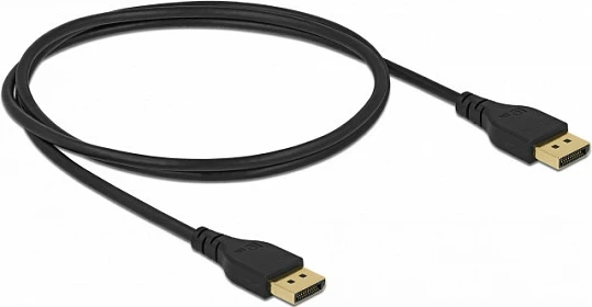 Kabllo DisplayPort DeLOCK DP 1.4, 1 m, 8K 60 Hz, pa kapëse, e zezë