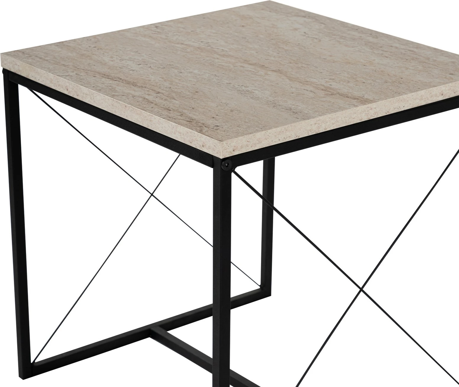 Set tavolinash kafeje Hanah Home, Defne, e zezë, travertin