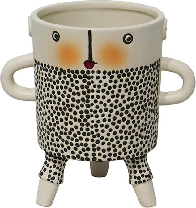 Vazo dekorative PERSON 1, qeramike, e bardhë, 19x13x19cm