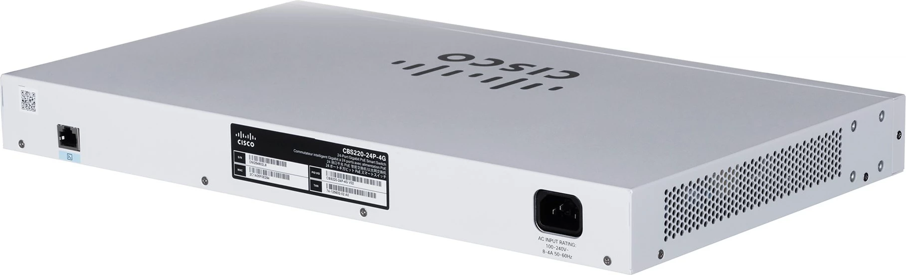 Cisco CBS220-24P-4G Ethernet i menaxhuar L2 Gigabit (10/100/1000) Fuqia mbi Ethernet (PoE) 1U Bardhë