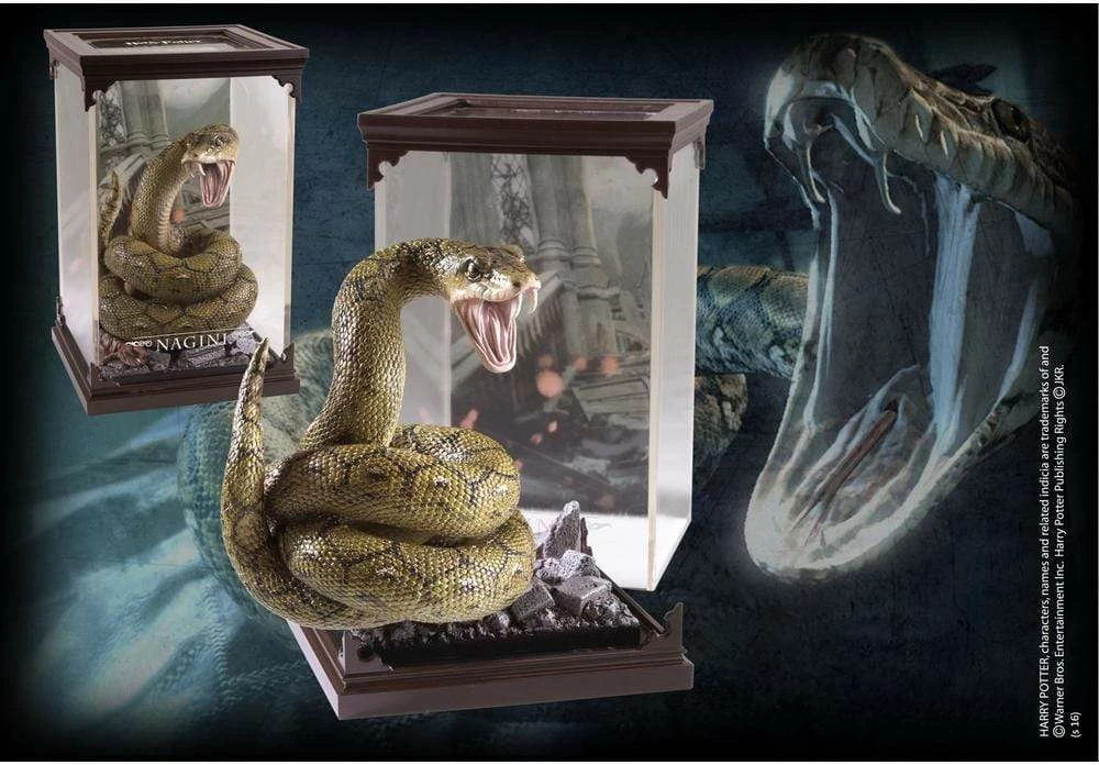 Figurinë koleksionuese NOBLE COLLECTION Harry Potter Magical Creatures Nagini 18.5 cm, e gjelbër, me kuti akrilike