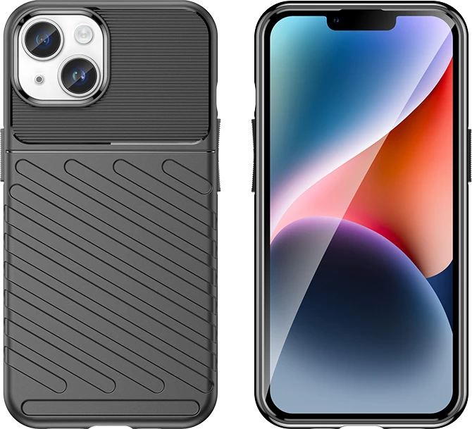 Mbështjellës iPhone 15 Plus Hurtel Thunder Case, TPU, Blu