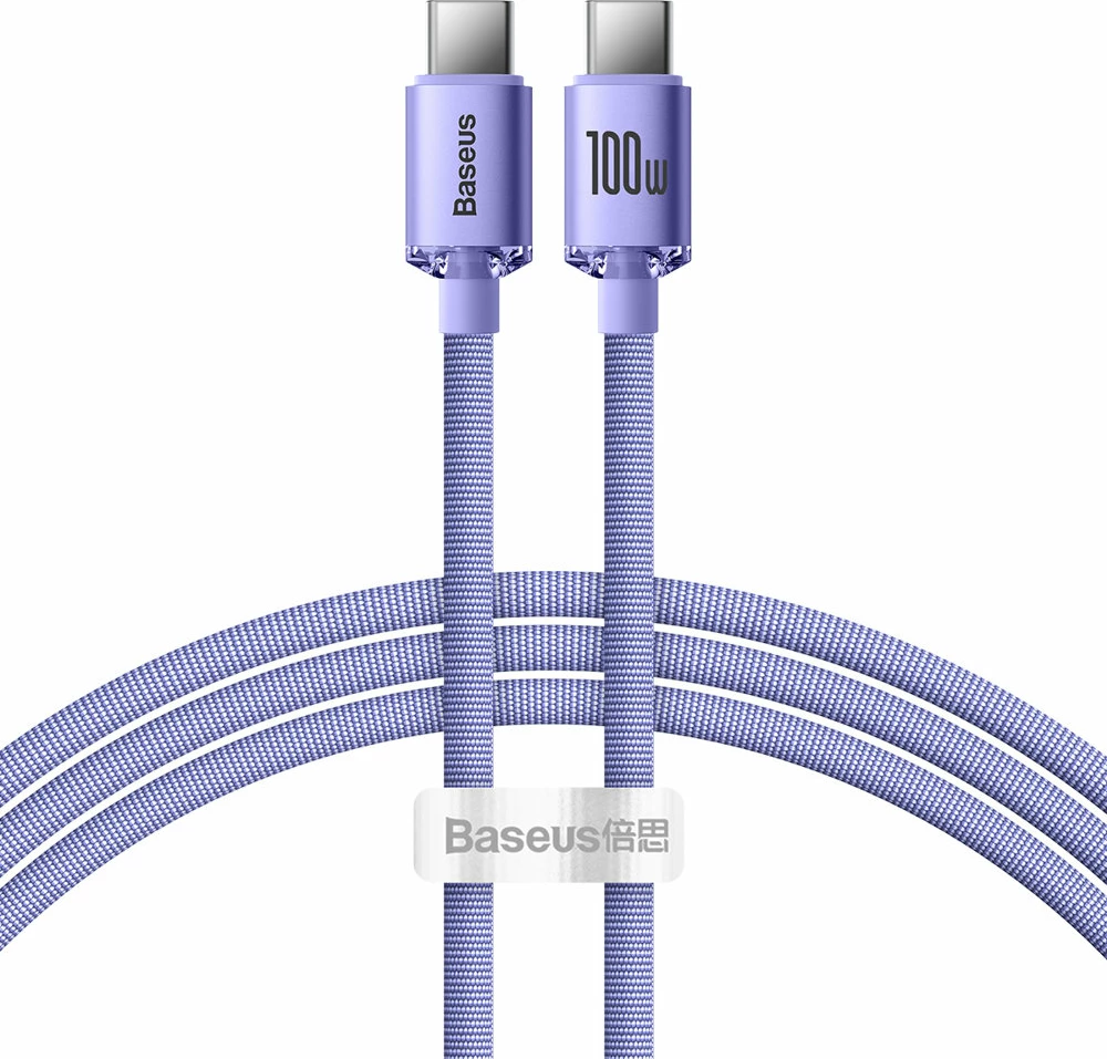 Kabllo USB-C në USB-C Baseus CAJY000701, 1.2m, 100W, Vjollcë