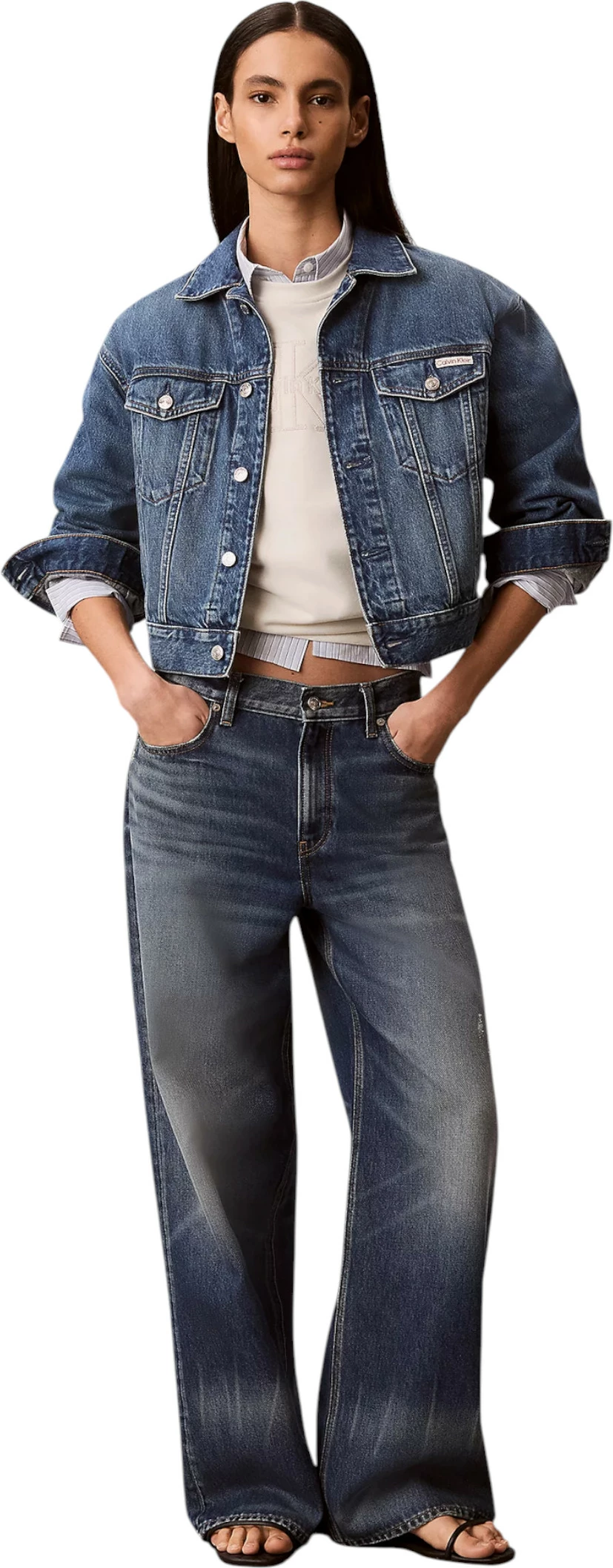 Duks për femra Calvin Klein Jeans LV047G820G, krem [Madhësia: S]