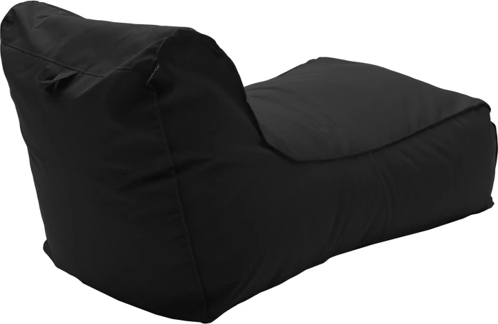 Karrige bean bag lounge Lara, material i papërshkueshëm nga uji, ngjyrë e zezë, 60x150x40cm