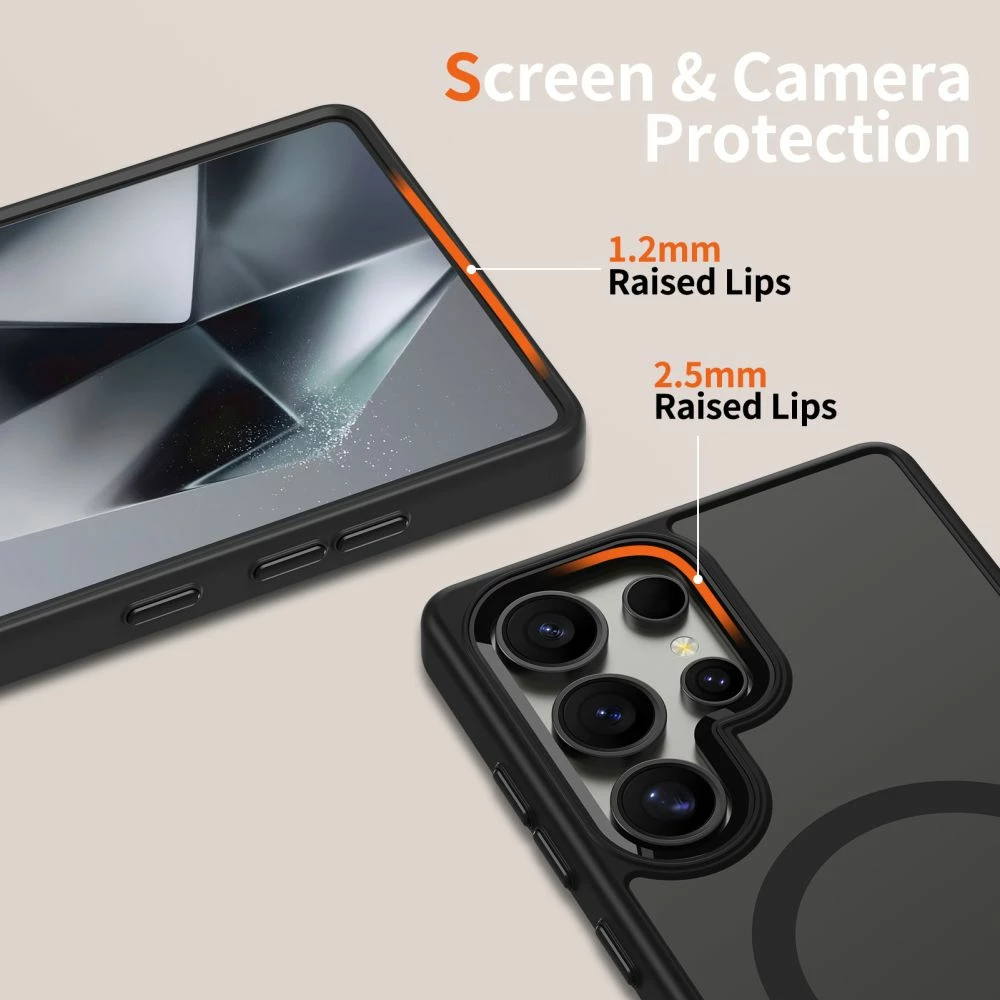 Mbështjellës Tech-Protect MagMat MagSafe për Samsung Galaxy S25 Ultra, i zi/transparente