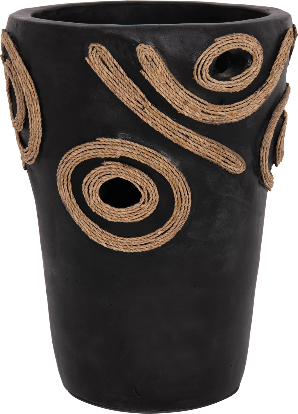 Vazo dekorative tavoline DEAN, terrakotë e zezë, FH4677.01S, 19x25cm