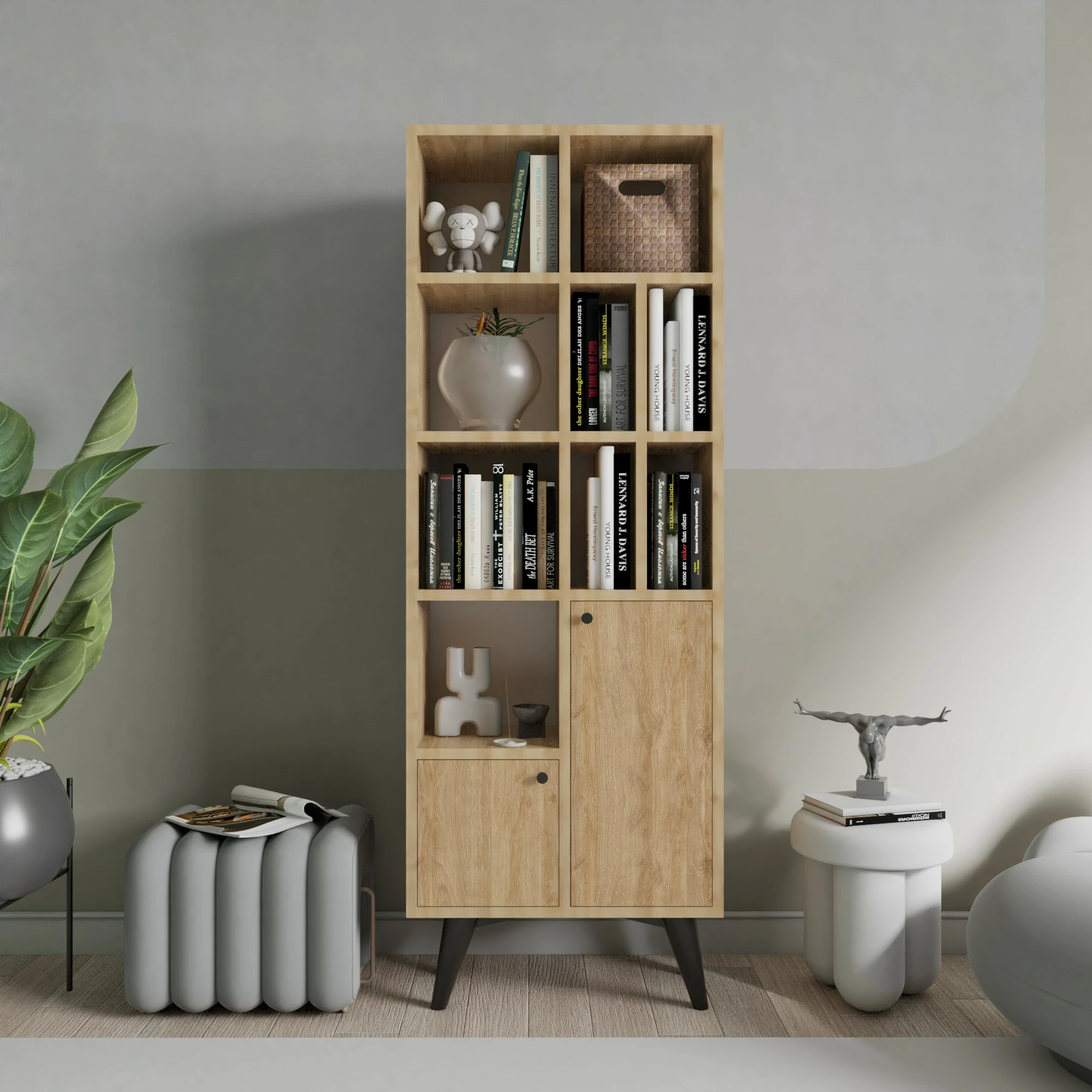 Raft librash Hanah Home, Kiato, ngjyrë lisi