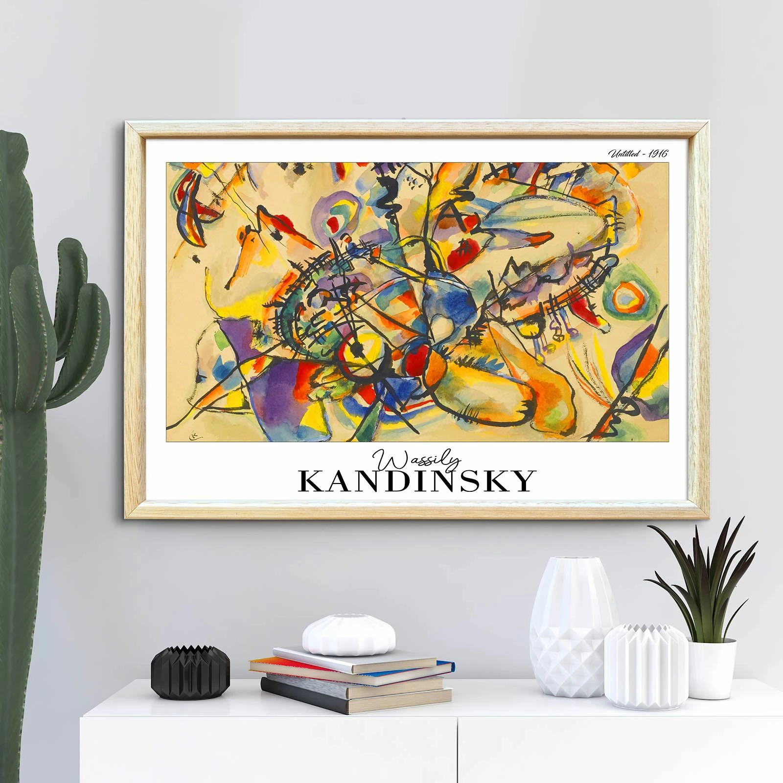 Pikturë dekorative me kornizë, Wallity, 4262AHSKANDINSKY-025, shumëngjyrëshe, 42x62cm