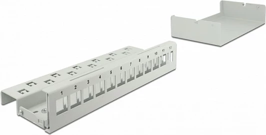 Patch panel DeLOCK Keystone 12-port, metal, gri