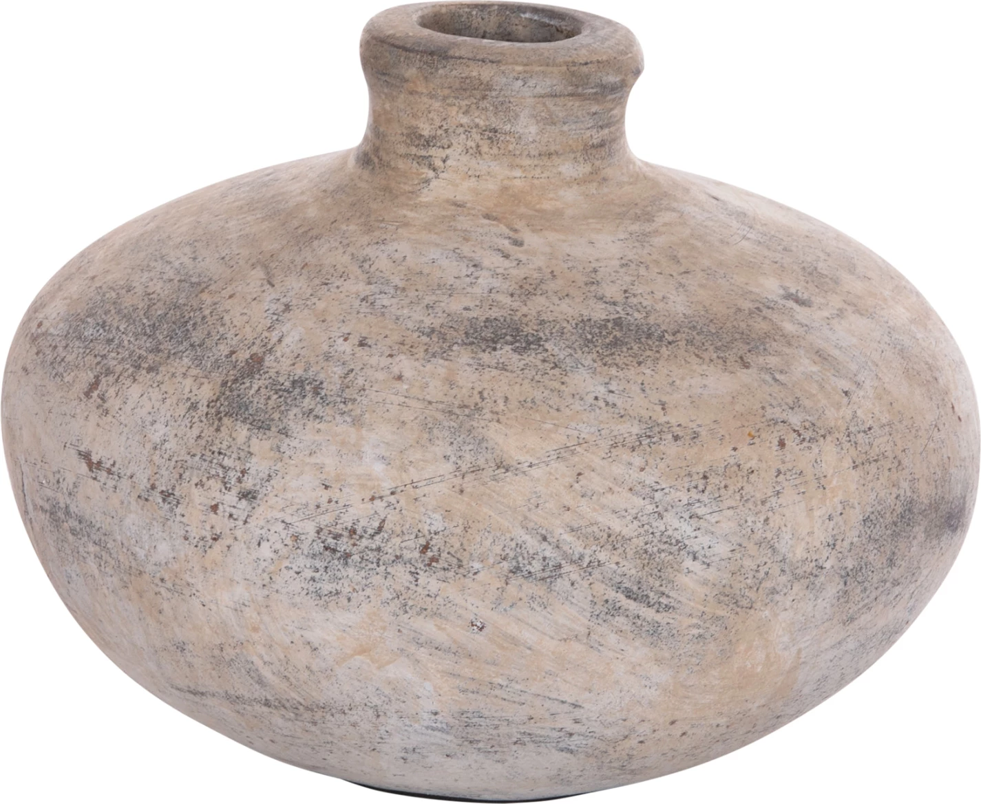 Vazo dekorative tavoline VERMO, terrakotë, ngjyrë ecru, Φ27x18cm