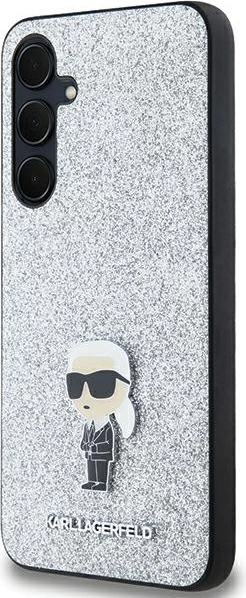 Mbështjellës Karl Lagerfeld Fixed Glitter Ikonik për Samsung Galaxy A35, argjendtë