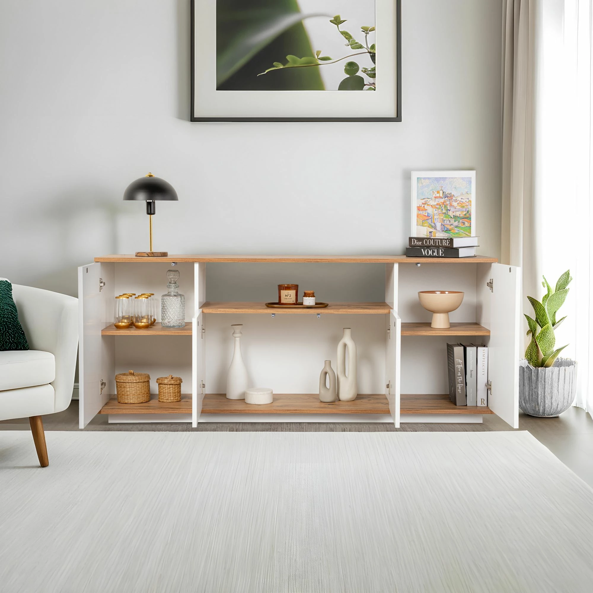 Konsol Skye Decor, Arista, e bardhë, Atlantic Pine