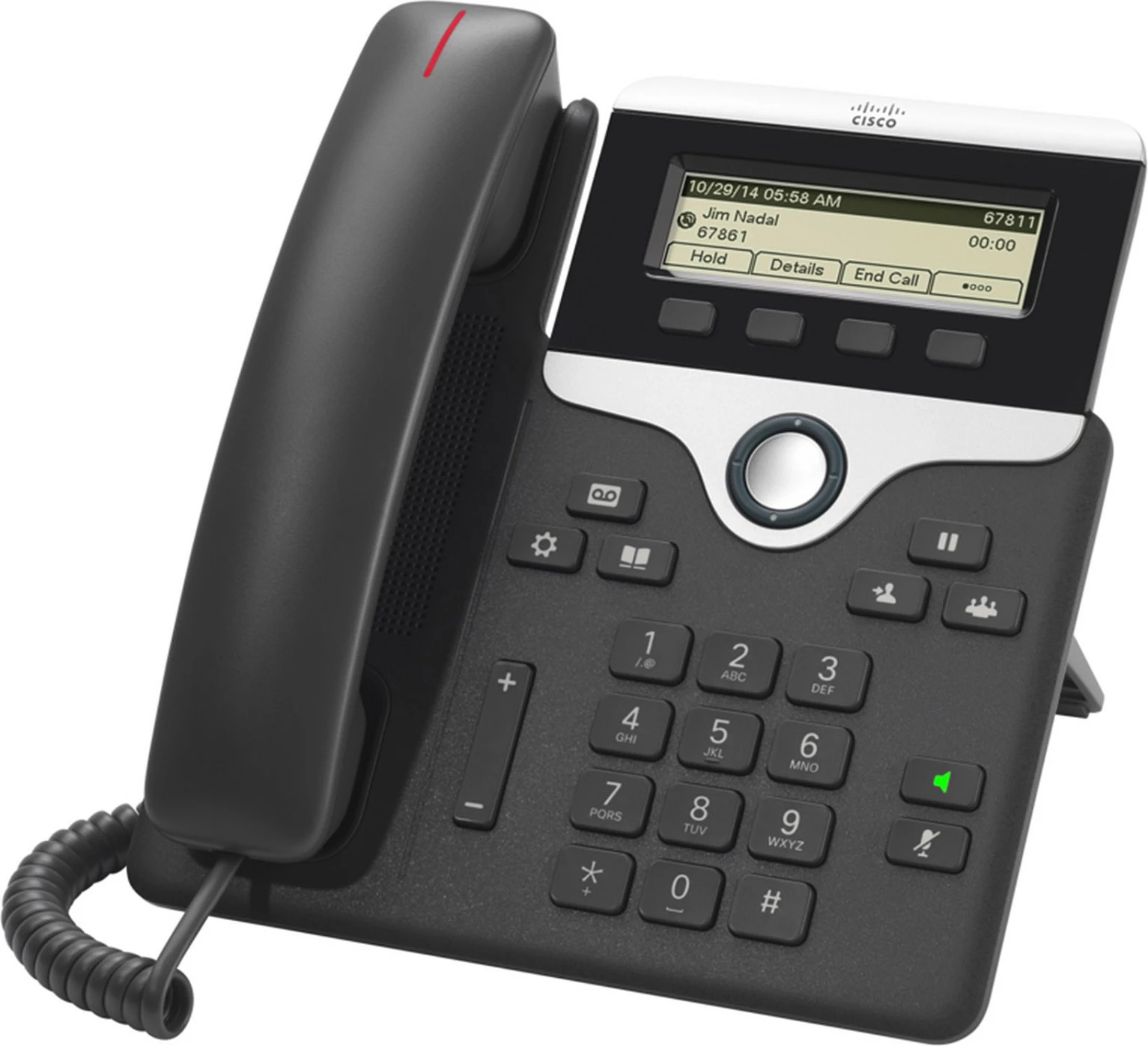 Telefon IP Cisco 7811, 1 linjë, ekran 3.2 inç, PoE, zi/argjendtë