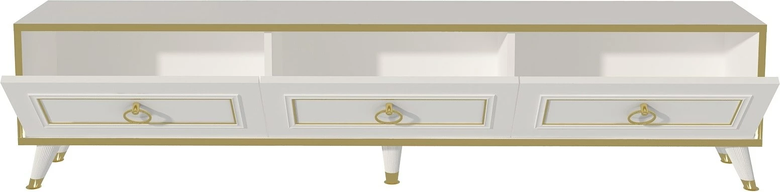 Komodë TV Hanah Home, Sona, e bardhë me të artë