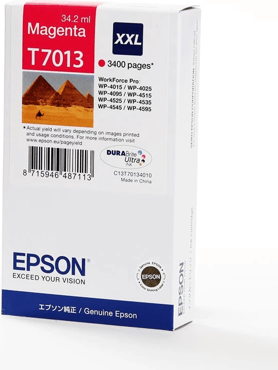 Kasetë boje, Epson T7013 C13T70134010 XXL 34.2 ml 3400 faqe, magenta