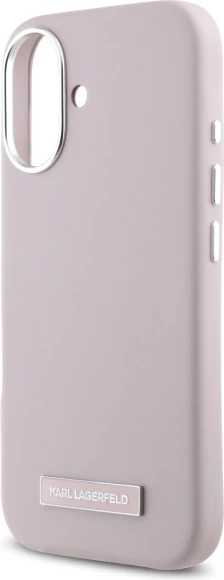 Mbështjellës Karl Lagerfeld FW Metal Plate MagSafe për iPhone 16, Rozë