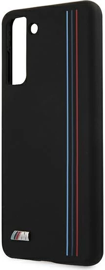 Mbështjellës BMW Silicone Stripes M Collection për Samsung Galaxy S21+, i zi