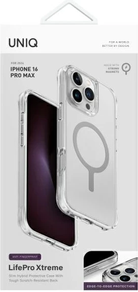 Mbështjellës UNIQ LifePro Xtreme Magclick për iPhone 16 Pro Max, Transparent