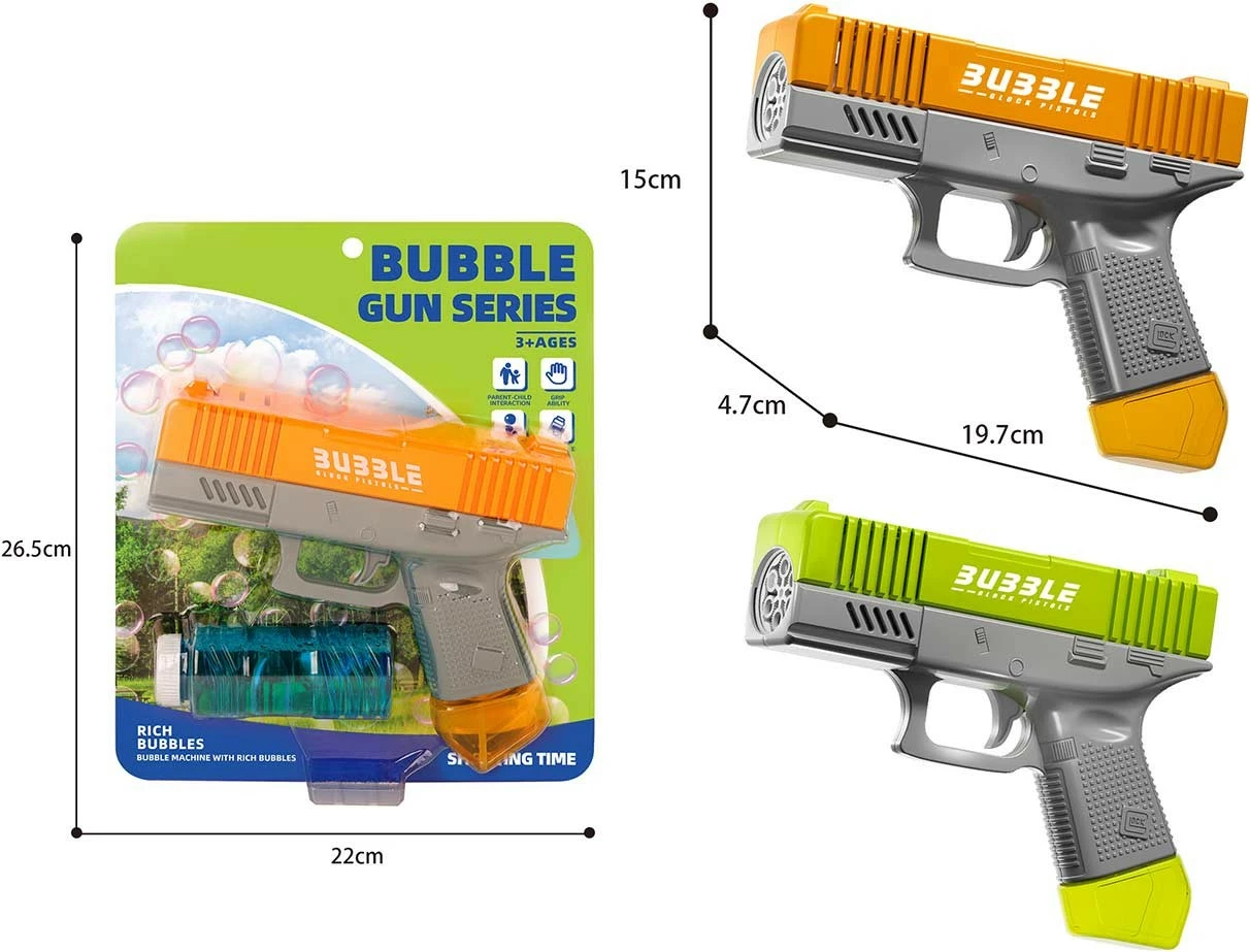 Pistoletë flluskash Madej 011728, plastikë, me lëng flluskash, ngjyra të përziera