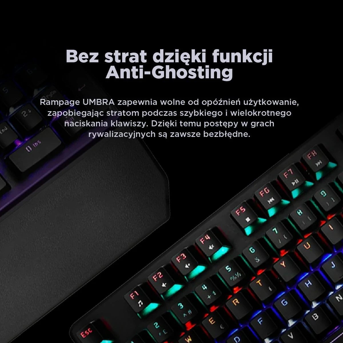 Tastierë mekanike Rampage KB-R86 UMBRA, Red Switch, e zezë