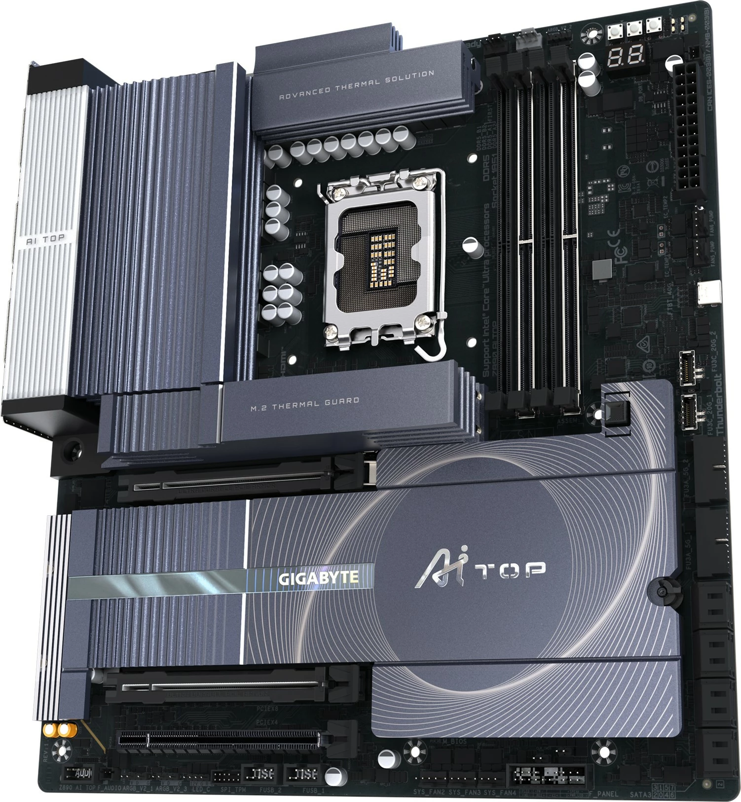 Pllakë amë Gigabyte Z890 AI TOP, Intel, gri