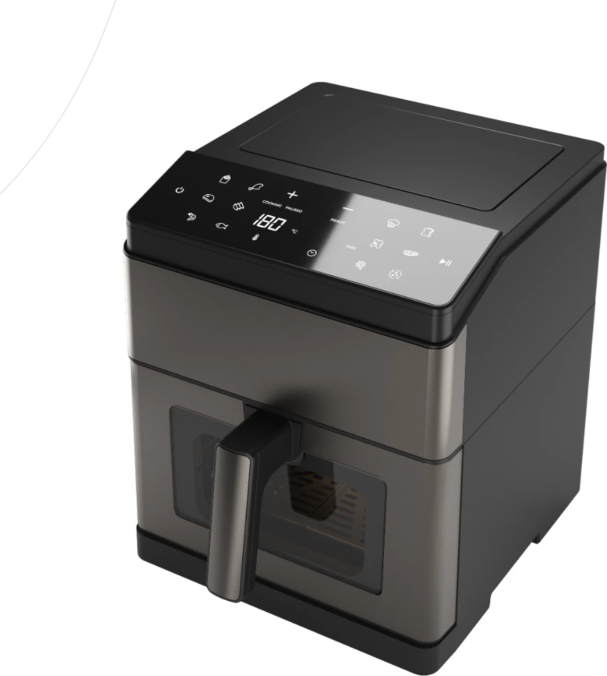 Fritezë me ajër të nxehtë AIWA KUMADAI AFR-8000, 8L, 1800W, 12 programe, inox/zezë