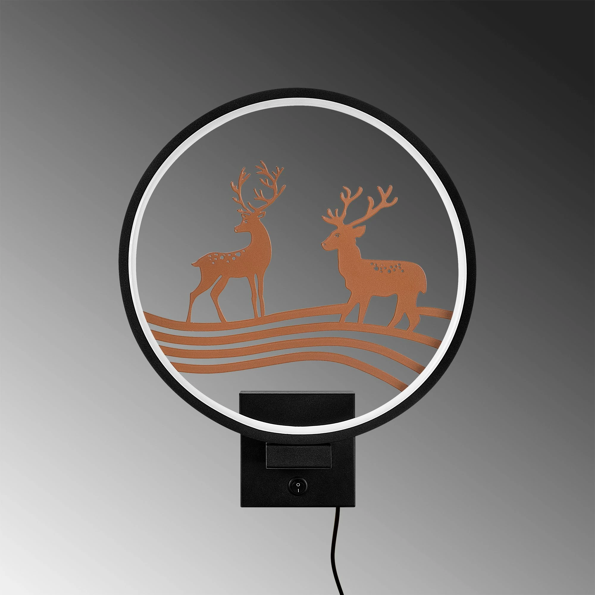 Llambë muri Opviq, model XMAS22, ngjyrë e zezë dhe bakri