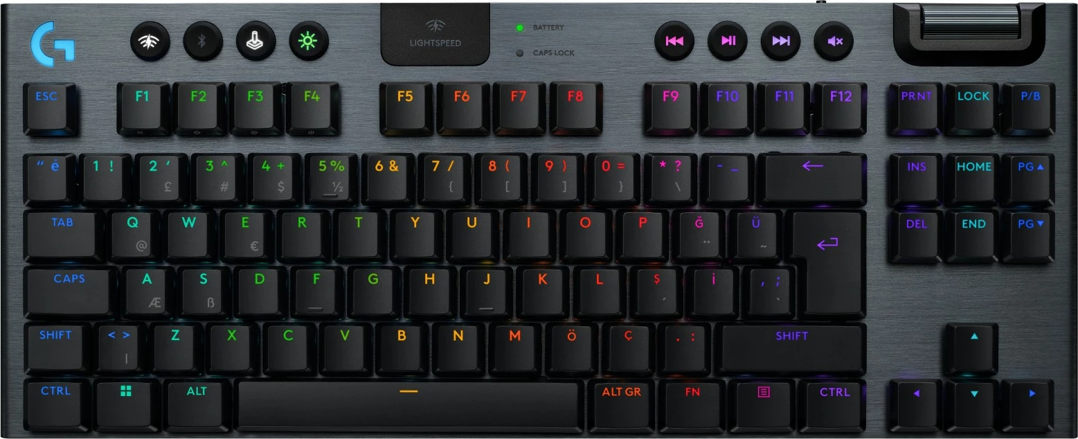 Tastierë gaming Logitech G915 X LIGHTSPEED TKL, mekanike, RGB, wireless/bluetooth/USB, e zezë