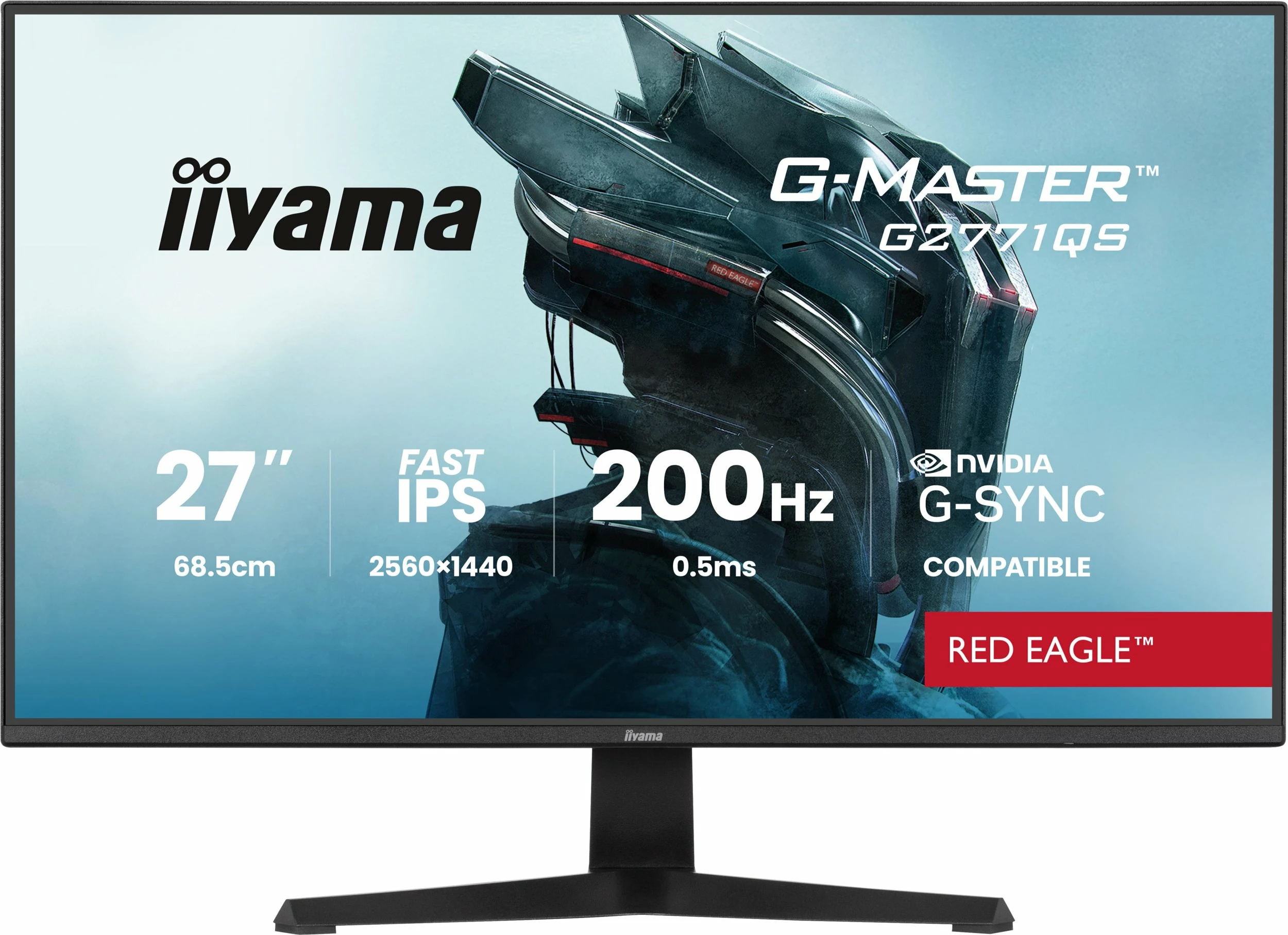 Monitor gaming iiyama G-Master G2771QS-B1, 27\" WQHD 2560x1440, Fast IPS, 200Hz, 0.5ms, G-Sync Compatible, i zi