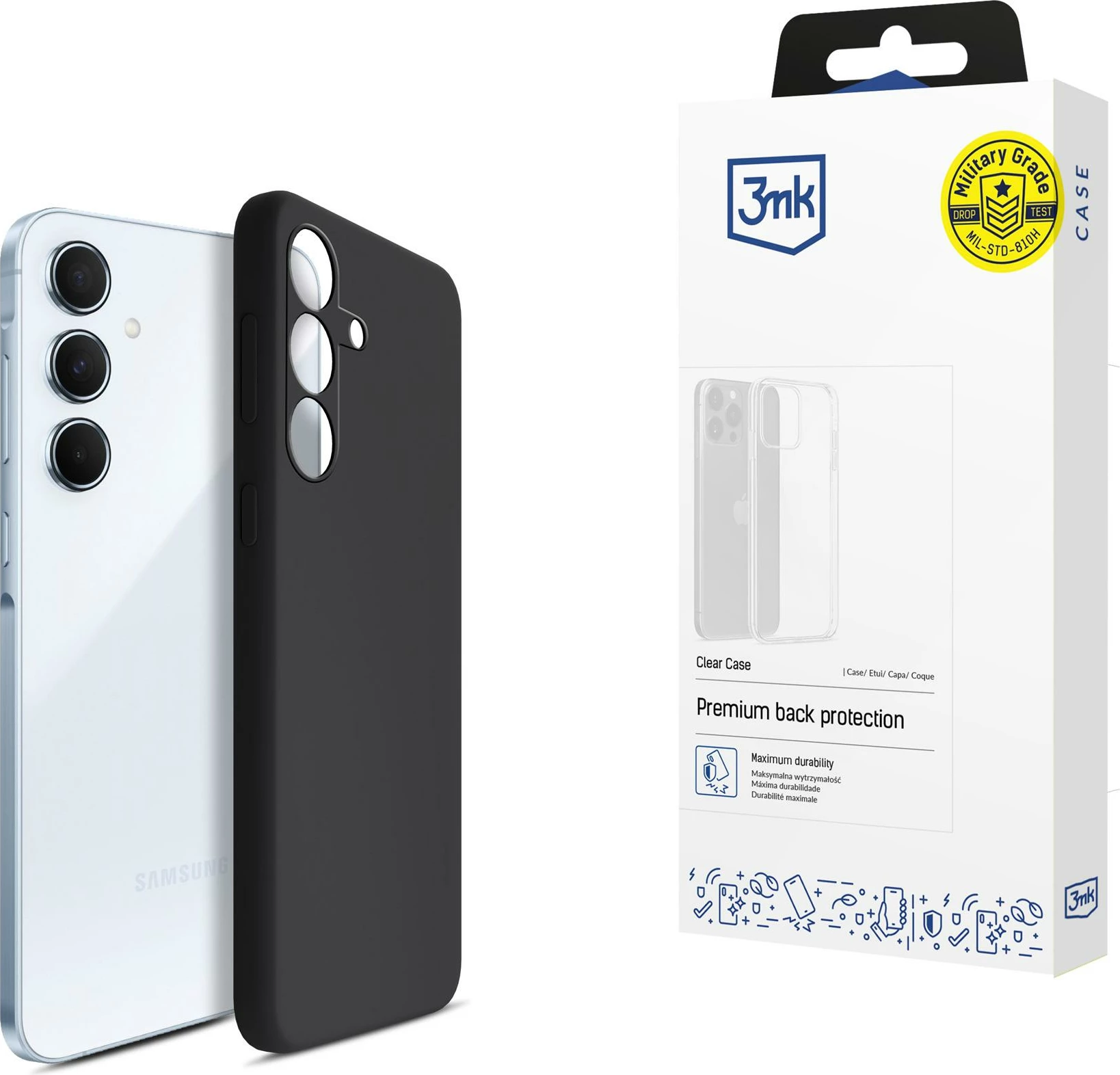 Mbështjellës silikoni 3mk për Samsung Galaxy A55 5G, Zi