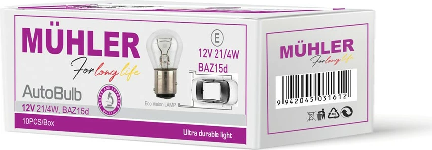 Lampa 12v 21/4w Baz15d Kuti Muhler
