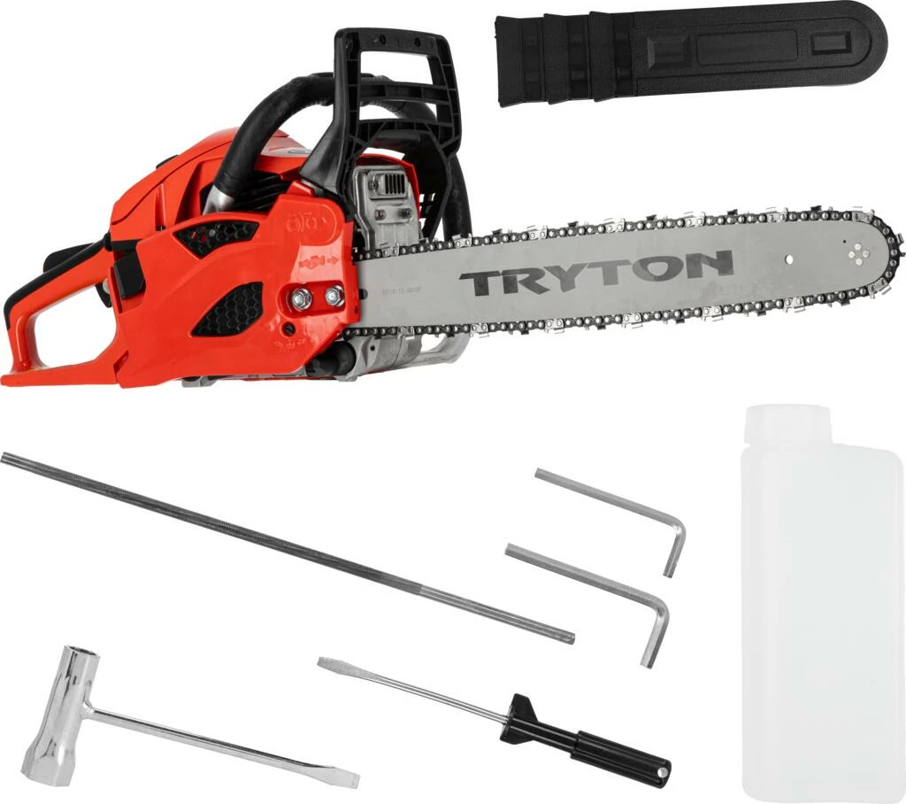 Sharrë zinxhiri me benzinë TRYTON TOR50293 2.1 kW (49.2 cm³) shinë 50 cm, portokalli/zi, set me zinxhir, shinë dhe vegla