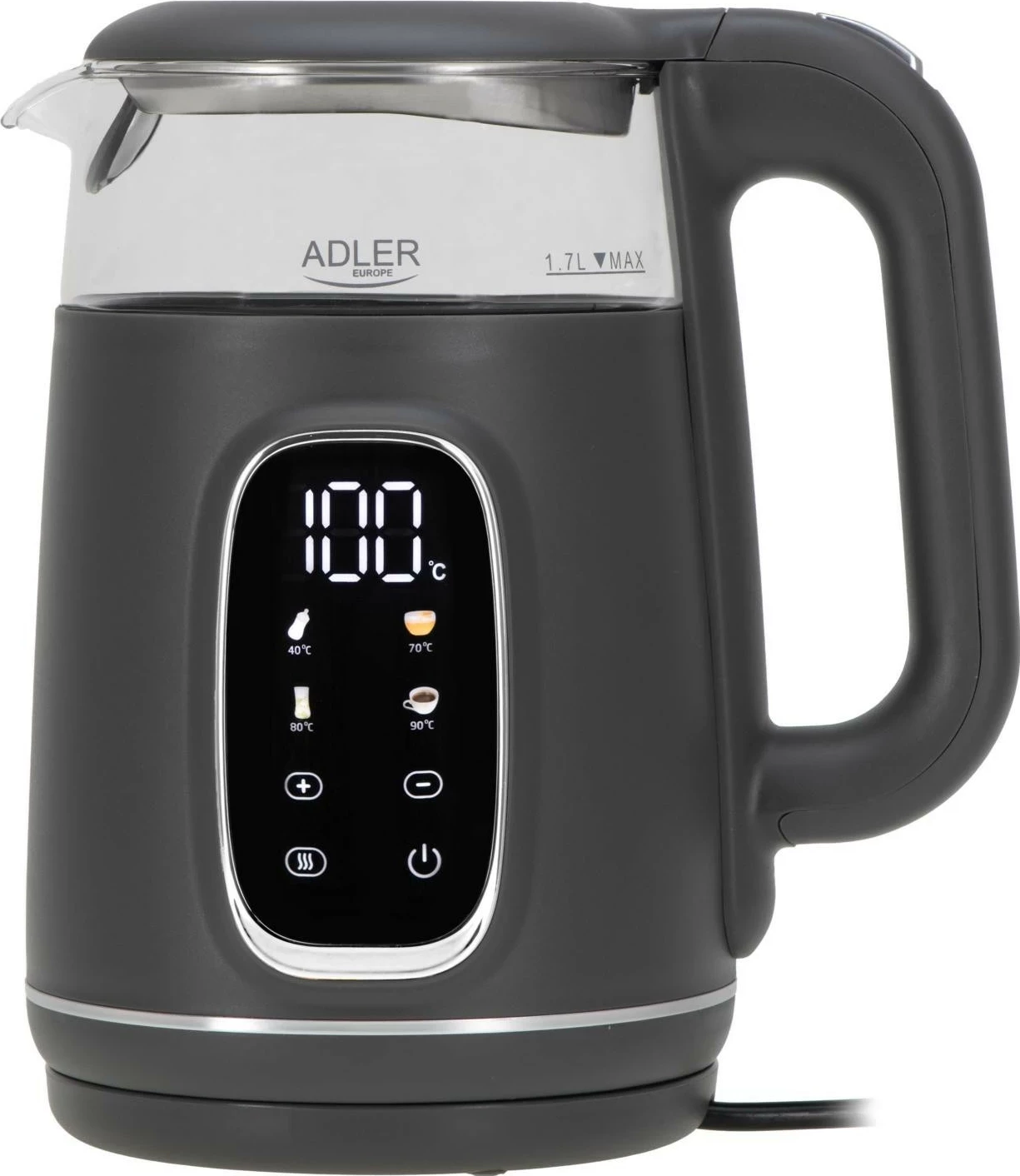 Çajnik elektrik Adler AD 1305, 1.7L, 2200W, gri