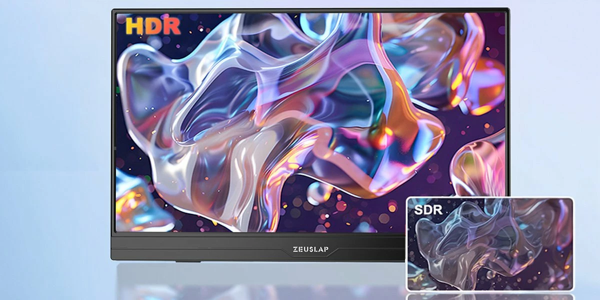 Monitor portativ me prekje Zeuslap AT156 15.6\" Full HD IPS 60Hz HDR, i zi