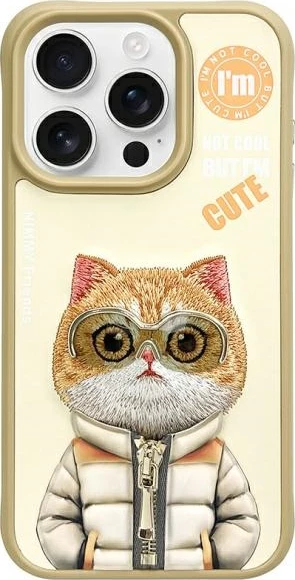 Mbështjellës Nimmy Cool&Cute 2.0 Cat për iPhone 15 Pro 6.1", hardcase TPU/PC, Gjelbër, në kuti