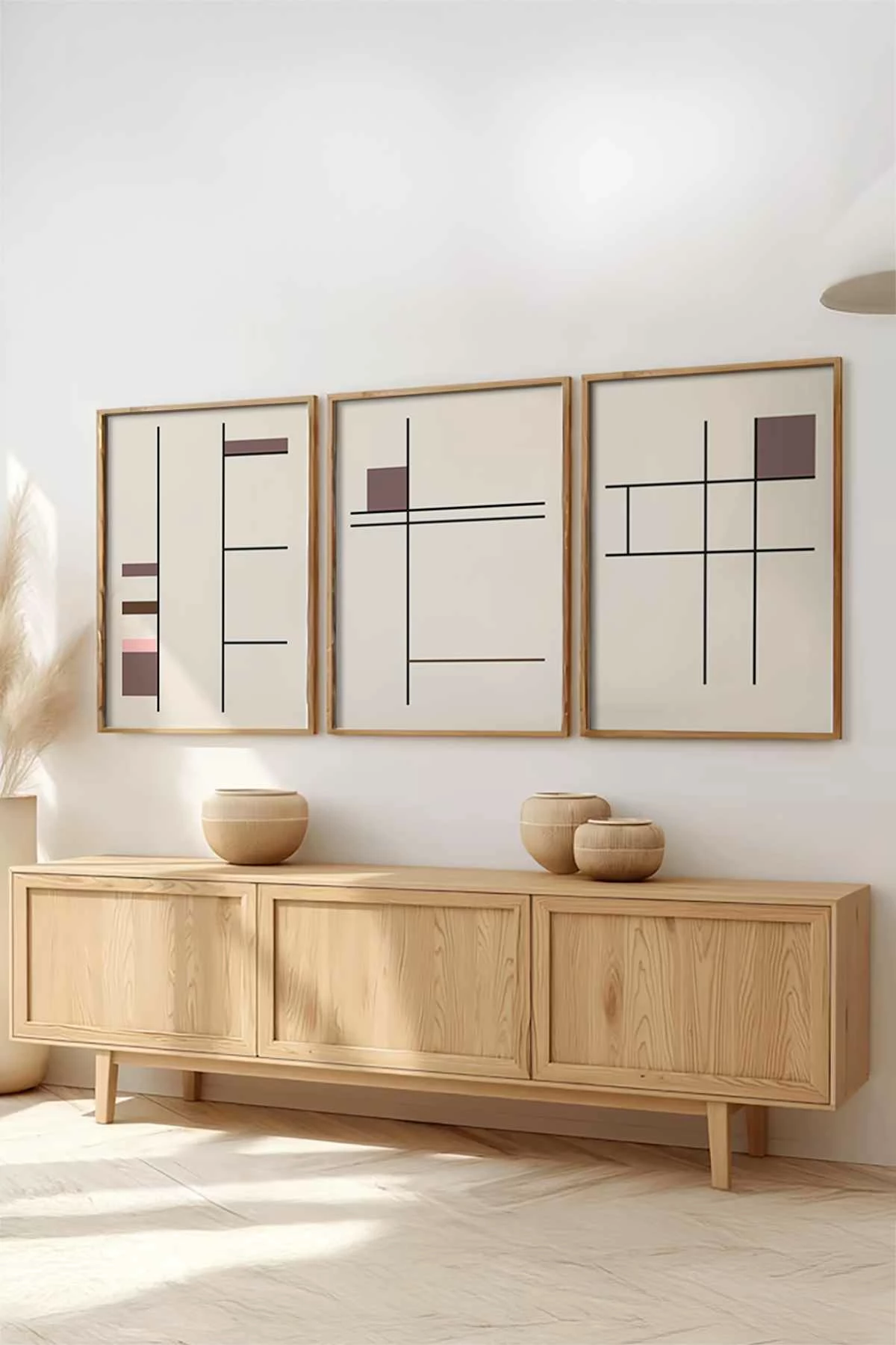 Set pikturash dekorative me kornizë, MDF, Wallity, Huhu510, 50x70cm (3 copë)