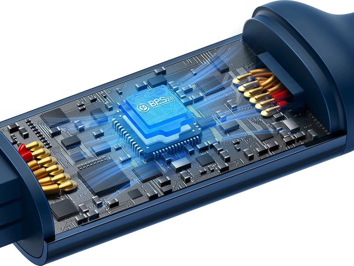 Kabllo USB Baseus Bright Mirror 2 CAMJ010101 3-në-1 retraktile 1.1 m 66W USB-A në USB-C/microUSB/Lightning, e zezë