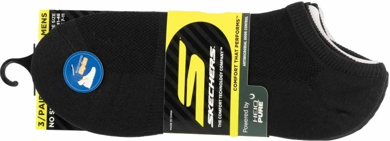 Çorape për meshkuj Skechers Microfier S101715-HBLK, të zeza, set prej 3 copë