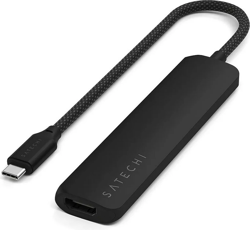 Hub USB-C Satechi Slim Multi-Port 6-në-1 ST-P6SK, i zi