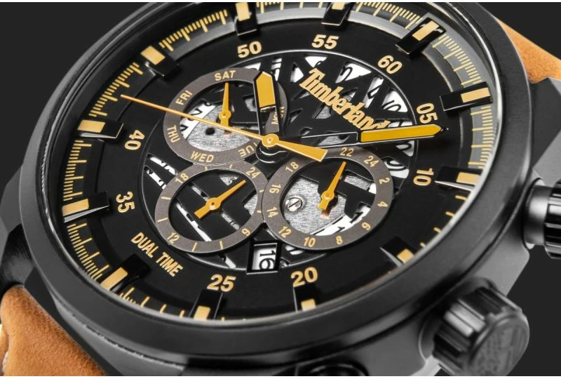 Orë dore meshkuj Timberland Henniker III TDWGF2100602, e zezë, set me çantë