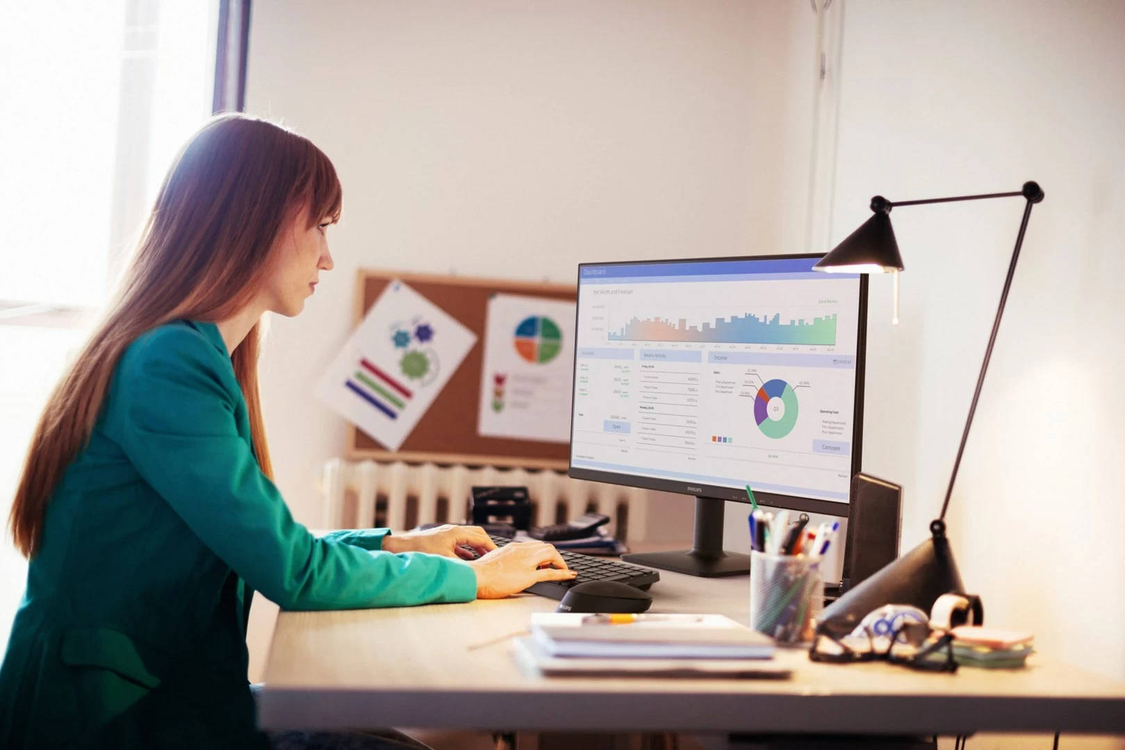 Monitor Philips 24E2N1110/00, 23.8", Full HD, LCD, Zi