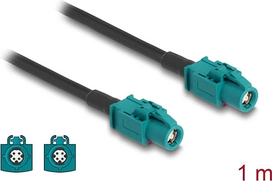 Kabllo DeLOCK HSD Z, femër-femër, 1 m, zi/blu