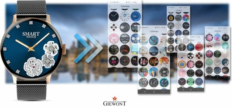 Smartwatch për femra Giewont, rozë gold